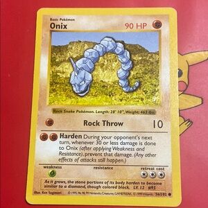 Pokémon TCG - Onix - 56/102 - Common Shadowless Base Set